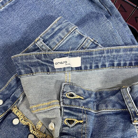 ONESO Button Fly Flare Stretch Boho Jeans Women's Size 14 - Picture 8 of 15